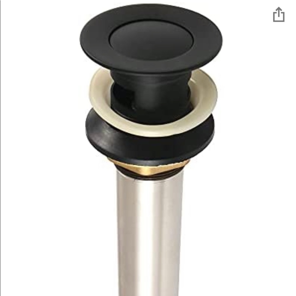 🆕 Kingston Brass Push Pop-Up Drain with Overflow Hole for Wash Basin
